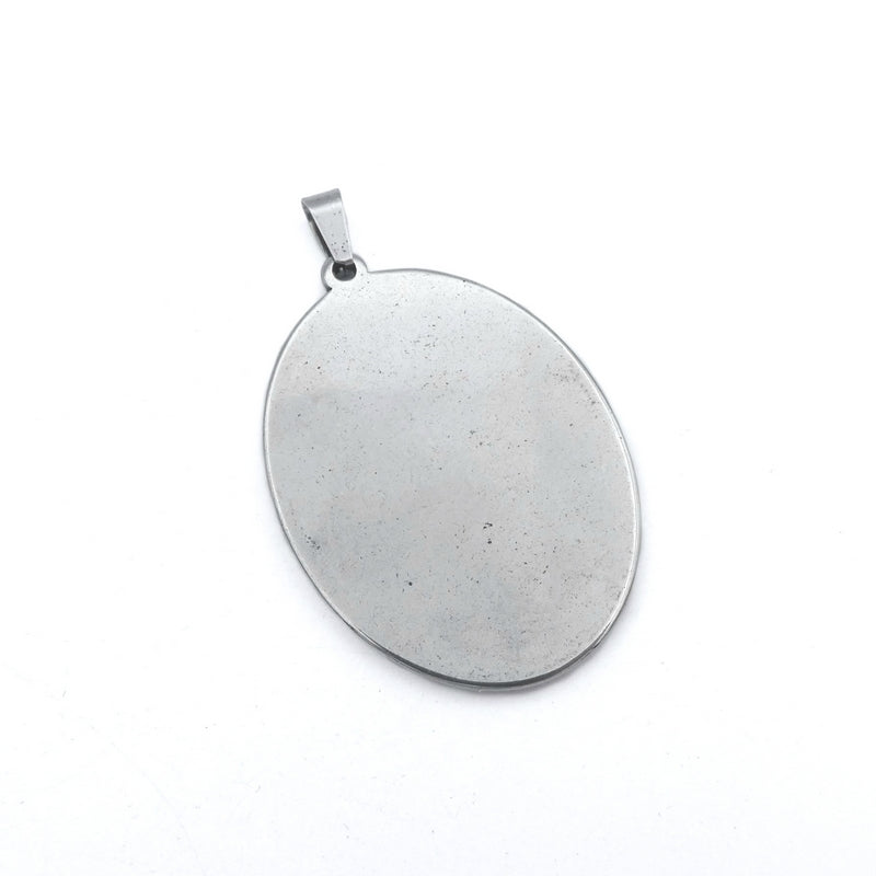 Stainless Steel 30mm x 40mm Oval Cabochon Pendant Settings