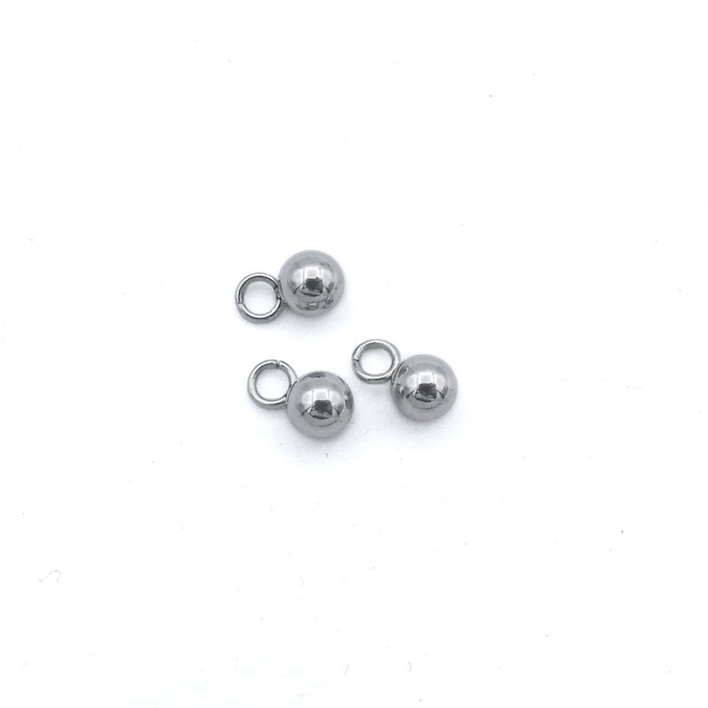 25 Stainless Steel 4mm Round Ball Charm Extender Chain Drops