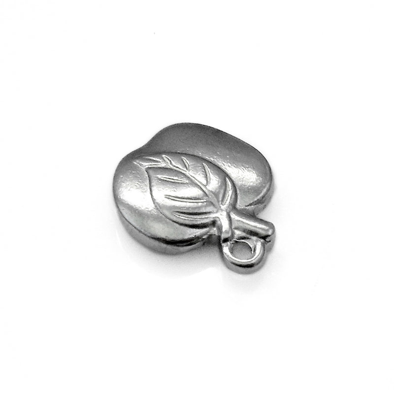 5 Solid Stainless Steel Apple Charms