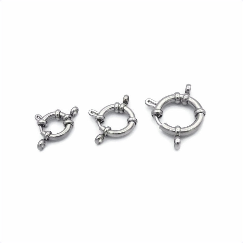 2 Stainless Steel Bolt Spring Ring Clasps