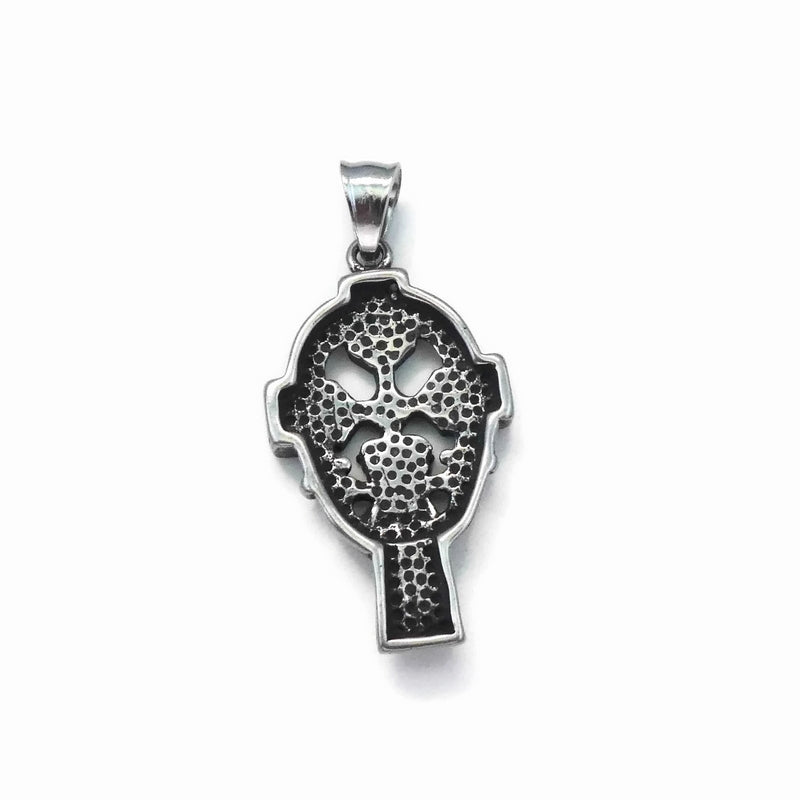 1 Stainless Steel Celtic Cross Pendant with Claddagh Motif