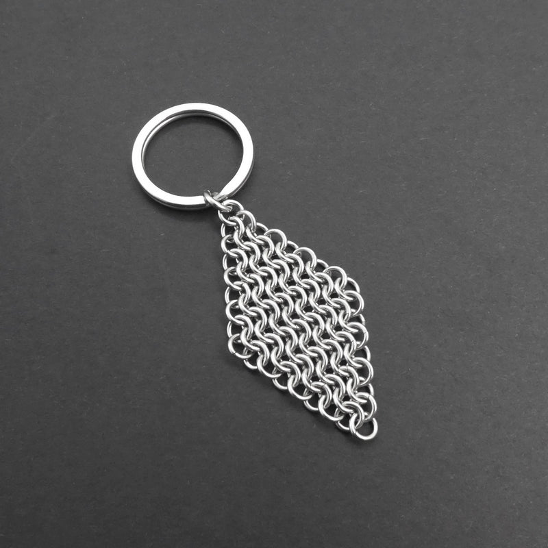 Stainless Steel Chain Maille Diamond Keyring