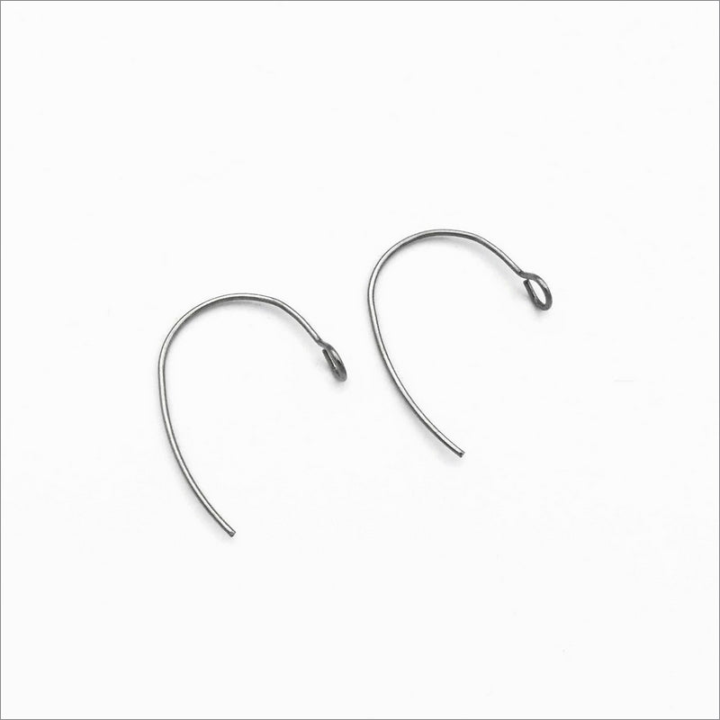 25 Pairs Stainless Steel Curved Marquise Earring Hooks