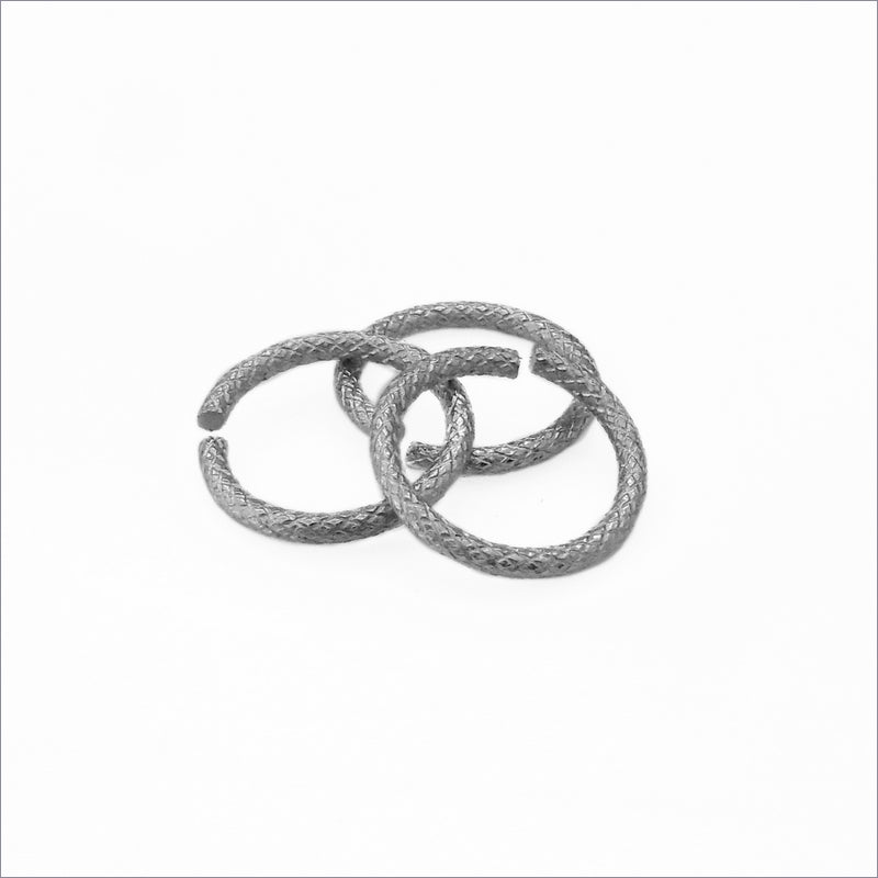 20 Stainless Steel Large 19mm Diamond Cut Textured Jump Rings