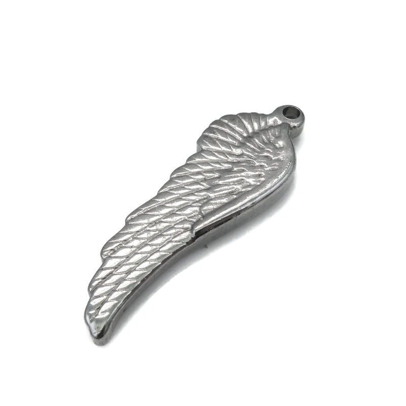 4 Stainless Steel Double Sided Angel Wing Pendants