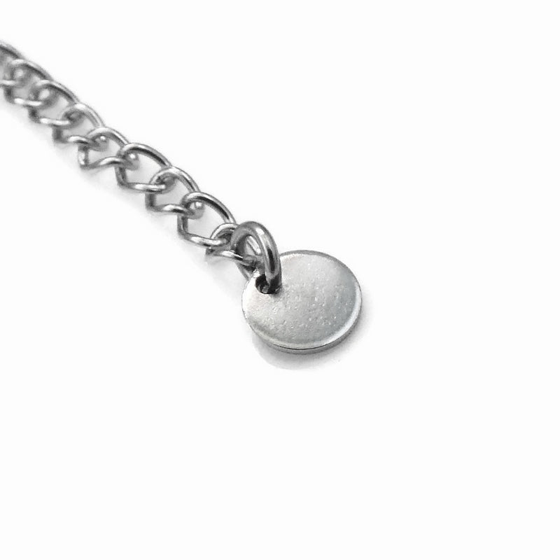 10 Stainless Steel Extender Chains with 6mm Round Tag Charm
