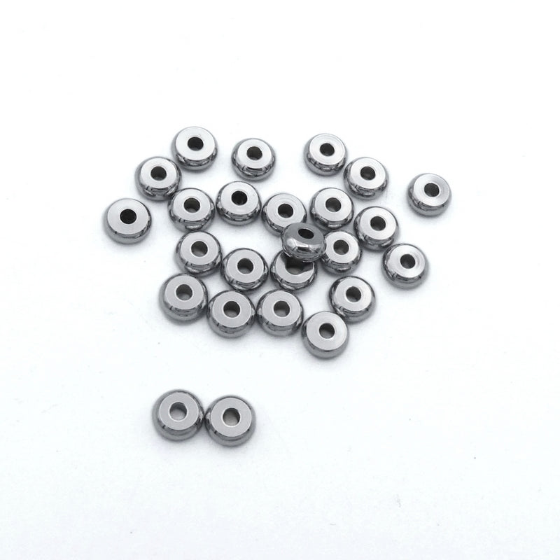 50 Stainless Steel Flat Rondelle Disc Spacer Beads