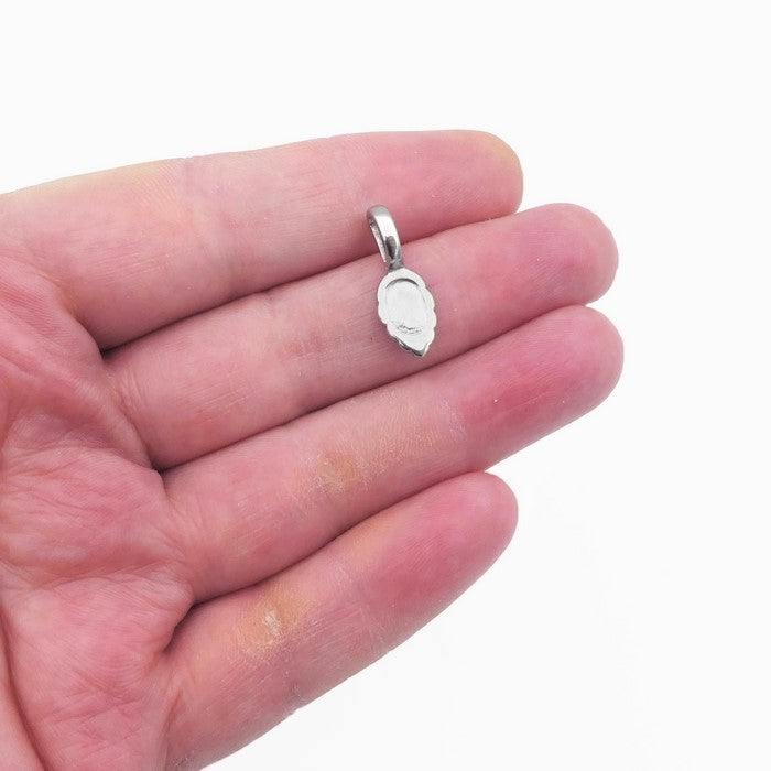5 Small Stainless Steel Glue-On Pad Pendant Bails