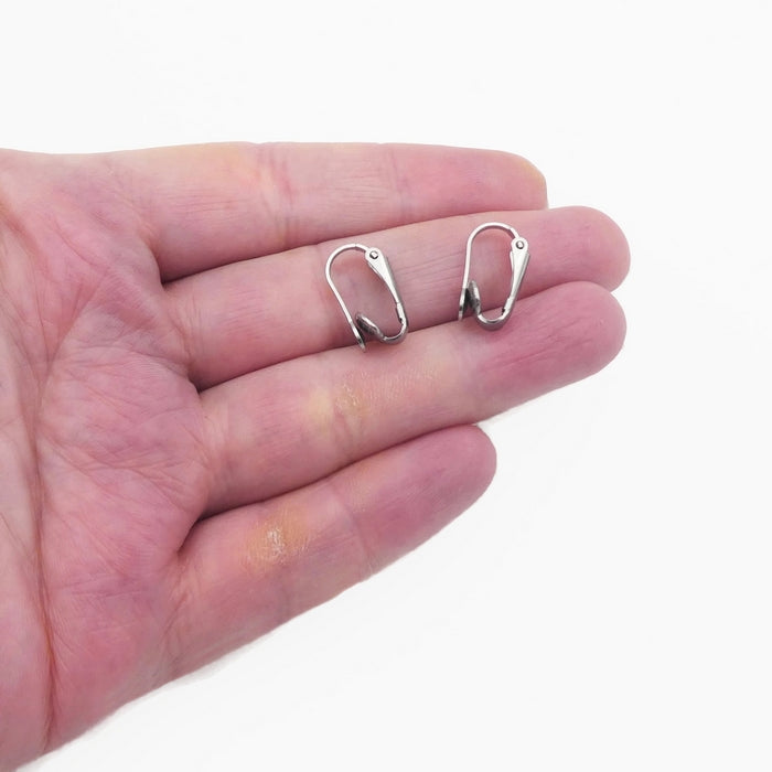 10 Pairs Stainless Steel Clip On Hoop Earrings