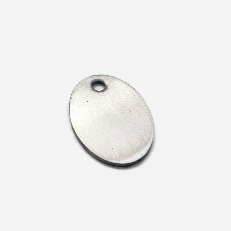 10 Stainless Steel Blank Oval Tags 24mm x 17mm