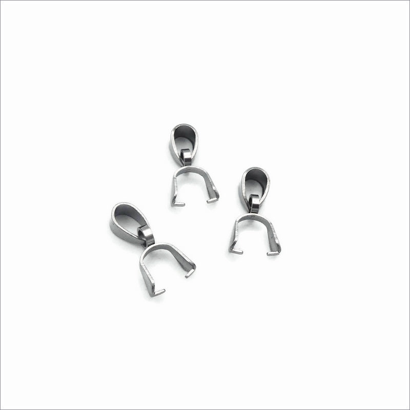 20 Stainless Steel Pendant Pinch Bails 7-15mm x 4mm