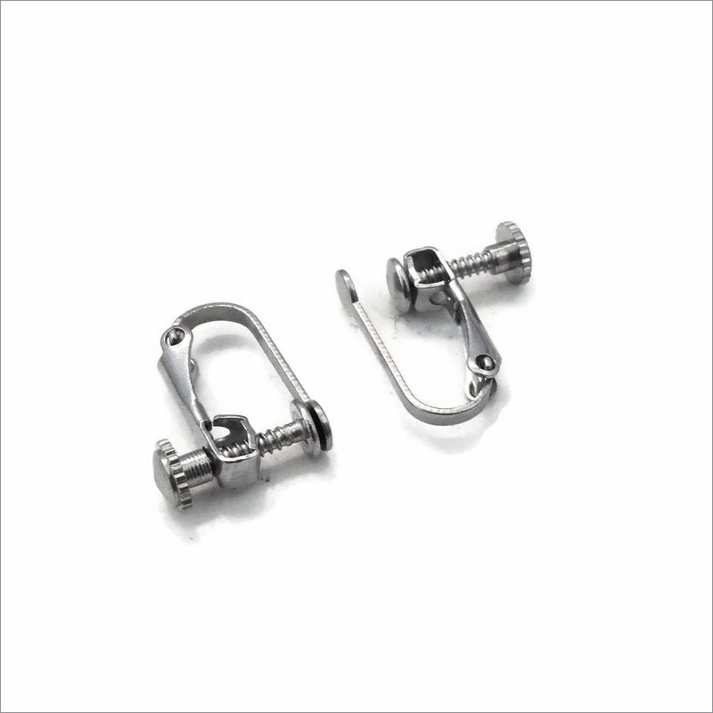 3 Pairs Stainless Steel Screw Back Lever Arch Clip On Earrings