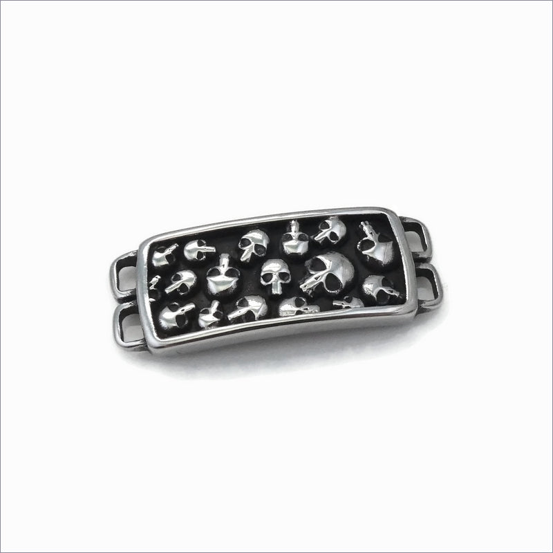 1 Stainless Steel Wide Two Strand Skull Bar Connector