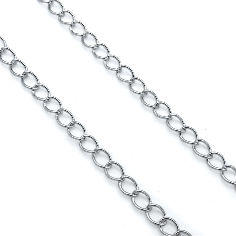5m Stainless Steel 5 x 3.5mm Soldered Curb Chain