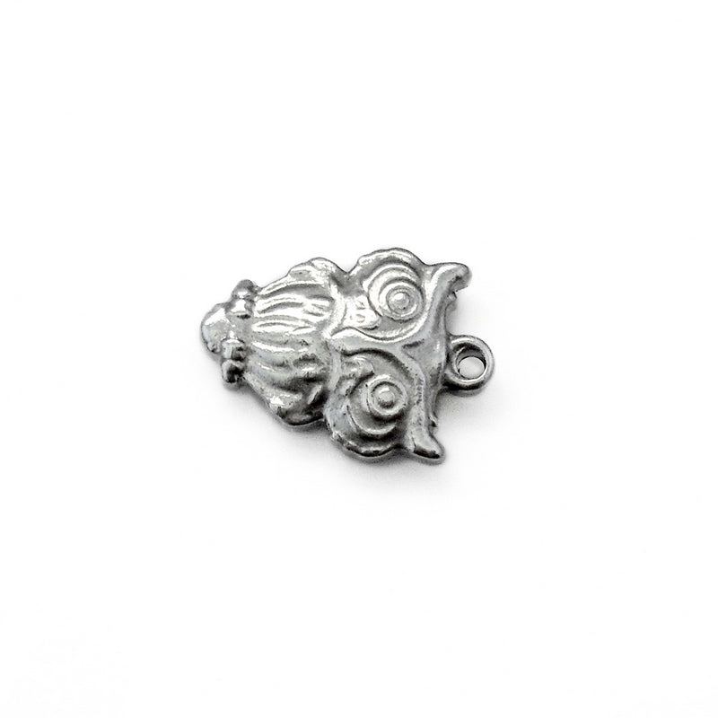 5 Solid Stainless Steel Wise Owl Charms