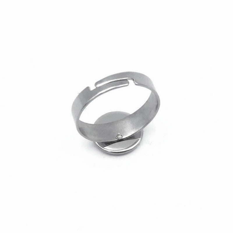 10 Stainless Steel 10mm Cabochon Adjustable Ring Settings