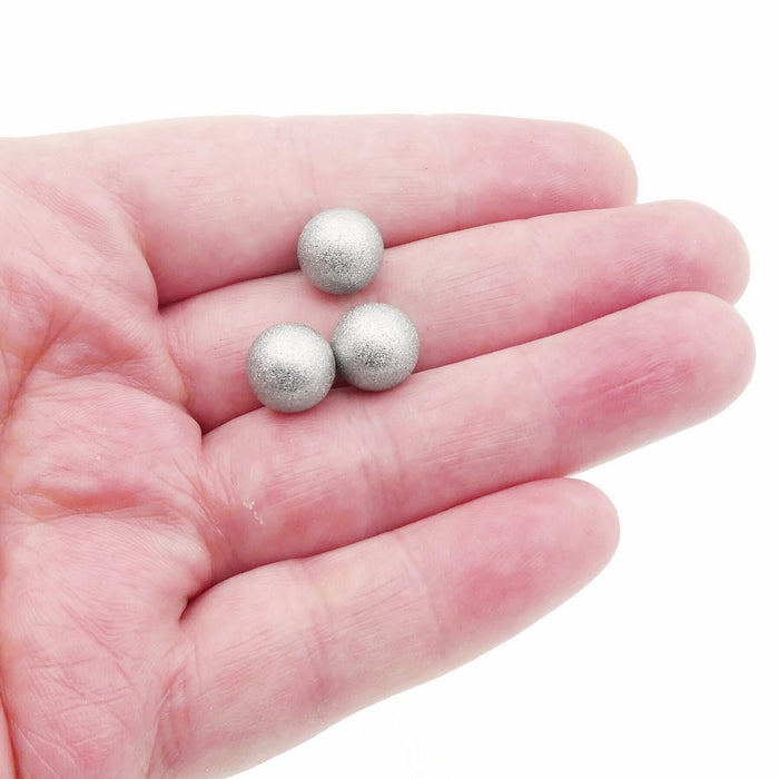 10 Undrilled Stainless Steel Round 10mm Stardust Beads