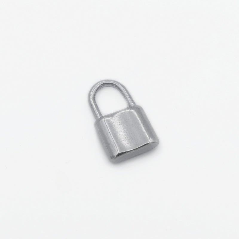 10 Solid Stainless Steel 17mm Padlock Charms