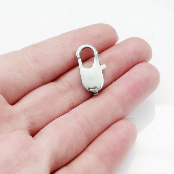 3 Stainless Steel 23mm Rectangle Lobster Claw Clasps