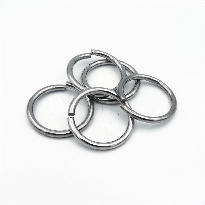 15 Large Stainless Steel 30mm x 3mm Flush Cut Jump Rings