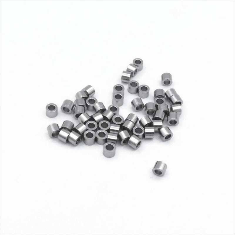 50 Stainless Steel Small 3mm x 2mm Tube Beads