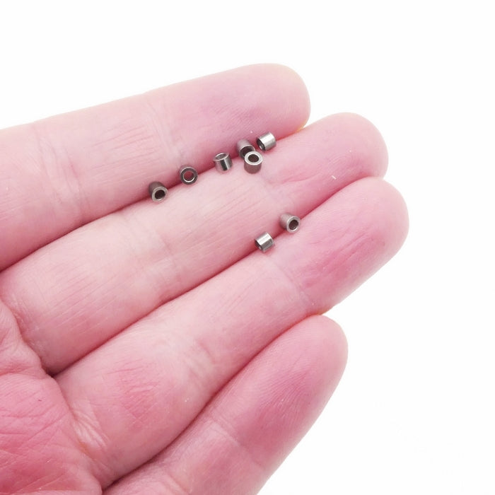 50 Stainless Steel Small 3mm x 2mm Tube Beads
