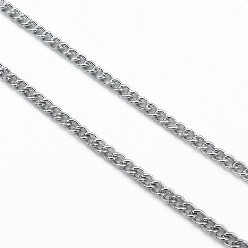 5m Stainless Steel 4mm x 3mm Curb Chain – The Craft Armoury