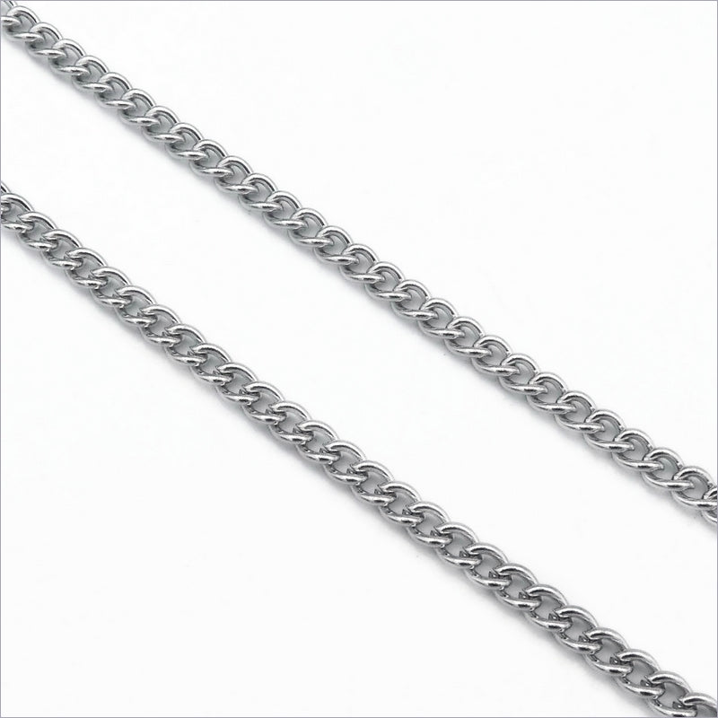 5m Stainless Steel 4mm x 3mm Curb Chain