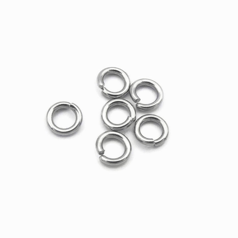 500 Machine Cut Stainless Steel 5mm x 1mm Jump Rings