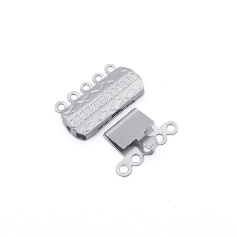 10 Stainless Steel 5-Strand Box Clasps
