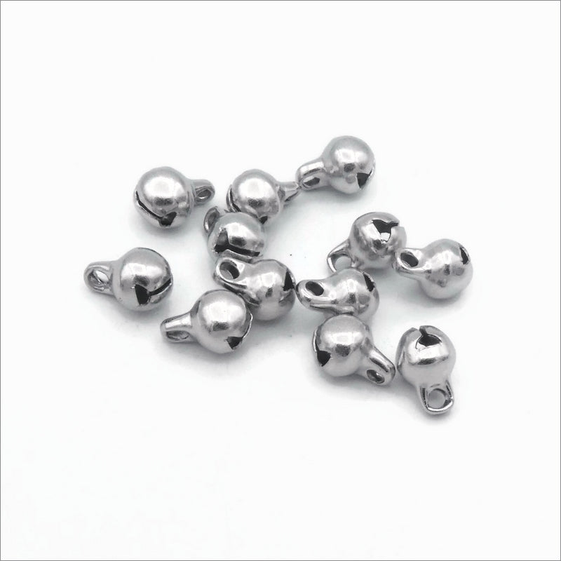 20 Stainless Steel 6mm Bell Charms