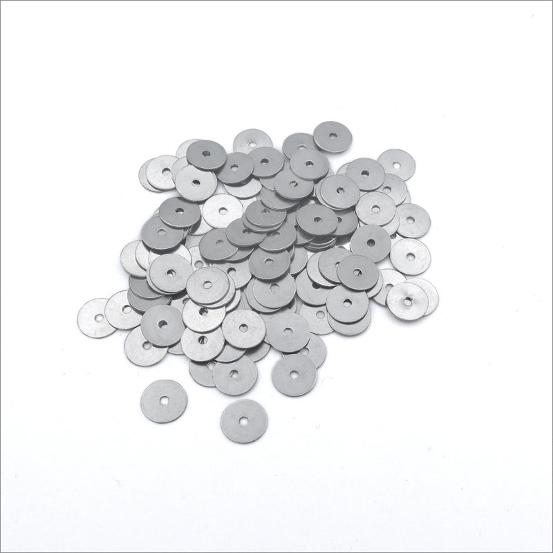 200 Stainless Steel 8mm Thin Flat Round Disc Beads