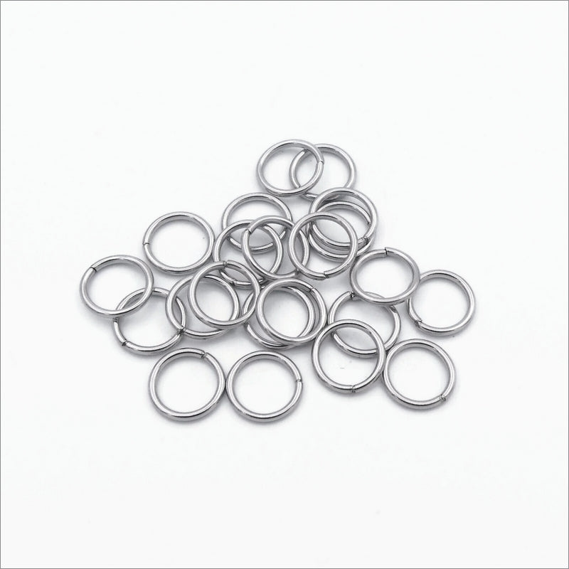 50 Stainless Steel Soldered Closed Jump Rings 8.5mm x 1mm