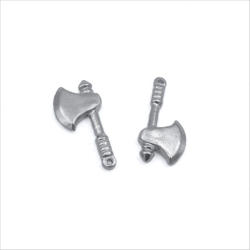 5 Solid Stainless Steel Axe Charms