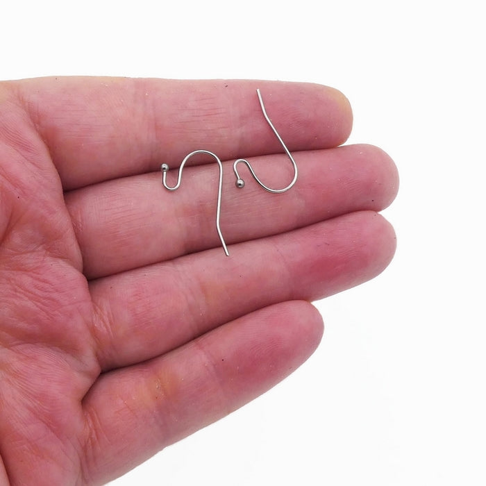 25 Pairs Stainless Steel Ball Pin French Hook Earwires