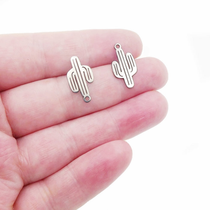 5 Stainless Steel Cactus Charms