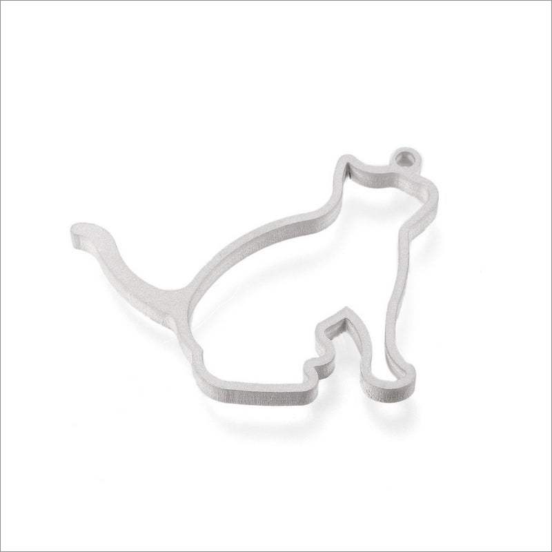 3 Stainless Steel Cat Profile Open Back Bezel Settings for Resin Pendants