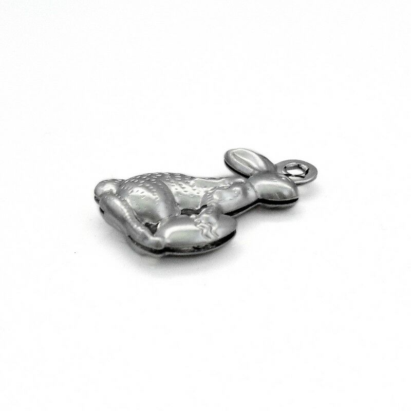 20 Stainless Steel Easter Bunny Rabbit Charms