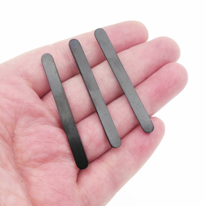 3 Black Stainless Steel Flat Bar Ring Blanks