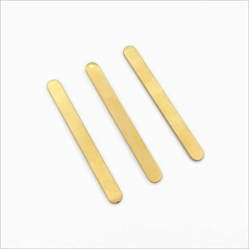 3 Gold Tone Stainless Steel Flat Bar Ring Blanks