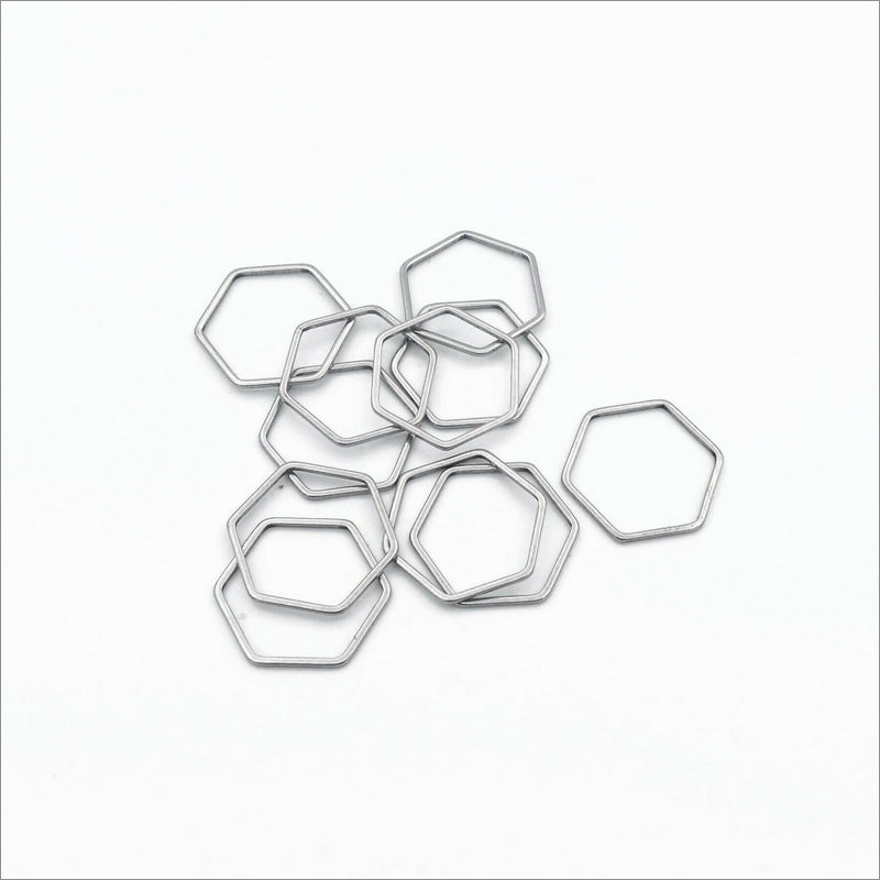 20 Stainless Steel Hexagon Linking Rings