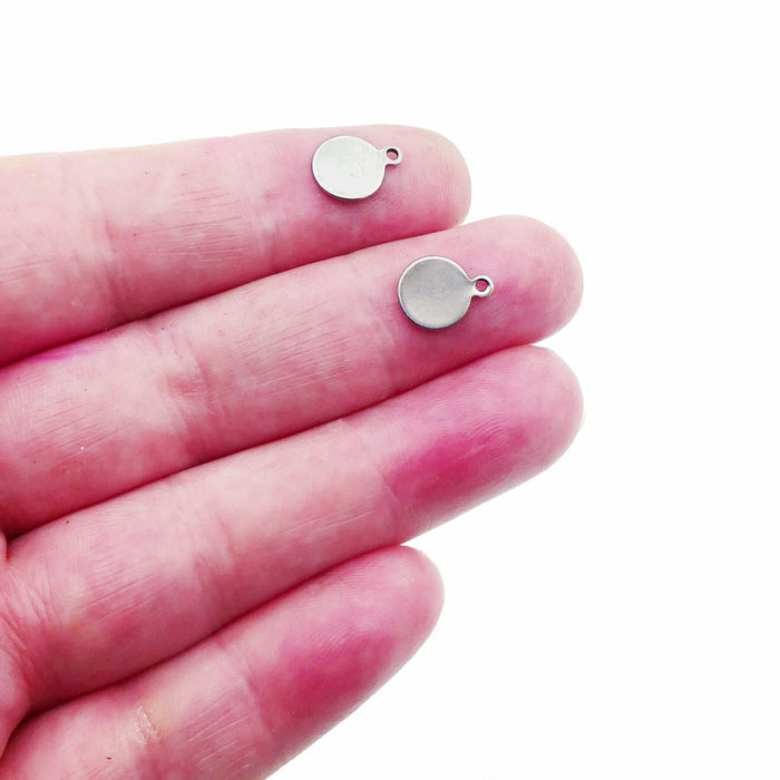 50 Small 8mm Stainless Steel Round Blank Tags – The Craft Armoury