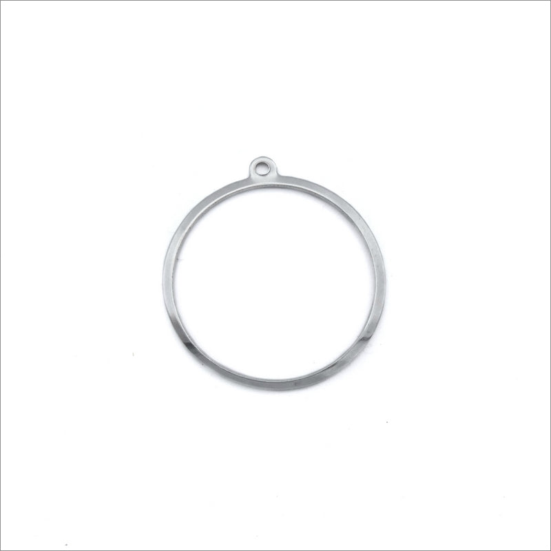 10 Stainless Steel 25mm Round Hollow Pendant Frames