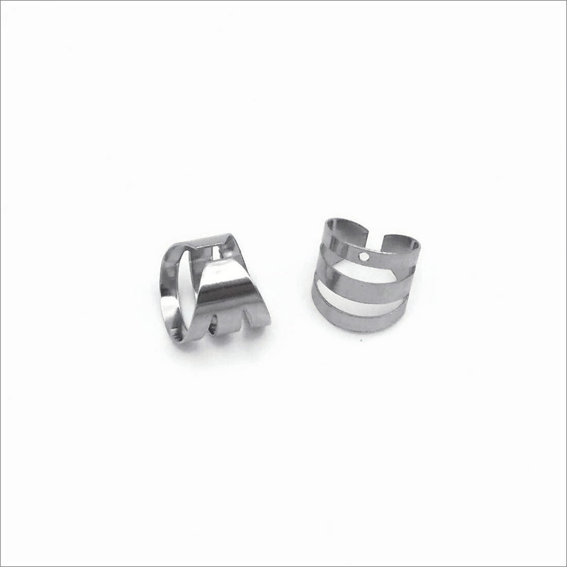 20 Stainless Steel Triple Band Earring Cuffs with Attachment Hole