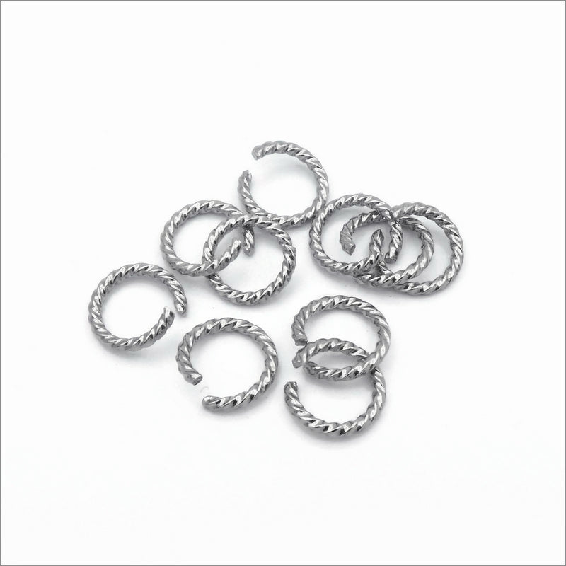 25 Stainless Steel 13.5mm x 2mm Twisted Wire Jump Rings – The Craft Armoury