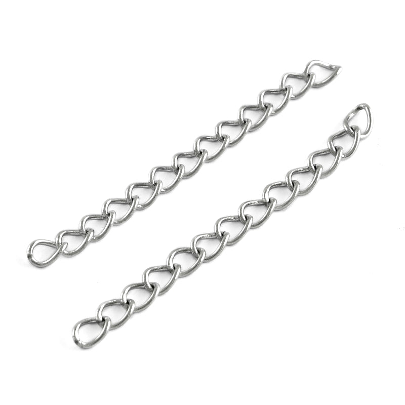 50 Stainless Steel 4cm Extender Chains