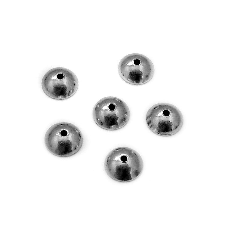 100 Stainless Steel 5mm Domed Bead Caps