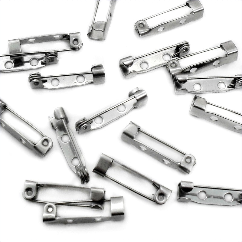 25 Stainless Steel 19mm Brooch Pin Backings
