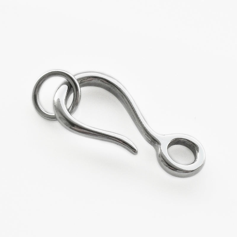 2 Stainless Steel Hook & Eye Clasp Sets