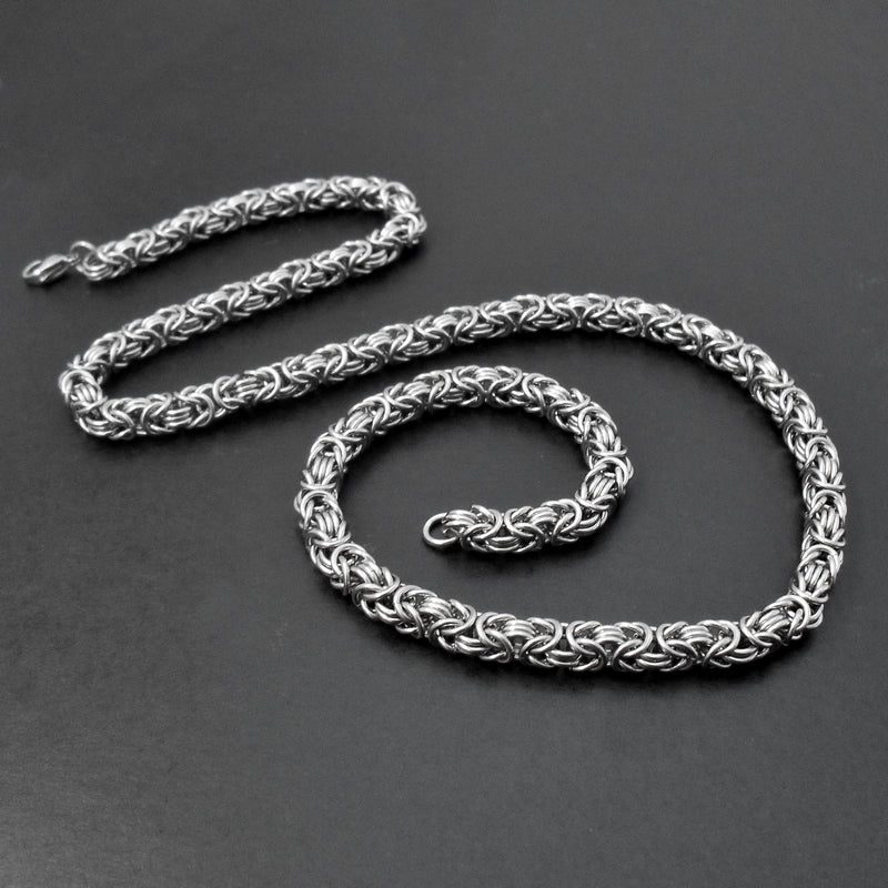 Stainless Steel Triple Byzantine Chain Necklace